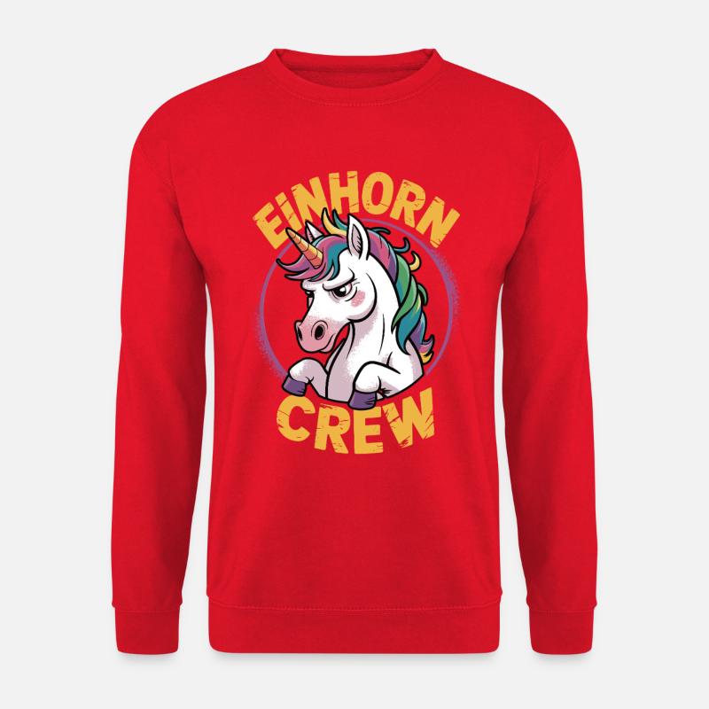 Einhorn crew - Unisex Pullover - Rot