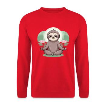 Faultier Yoga - Unisex Pullover - Rot - Vorne - Alina (178cm) & Michal (187cm)