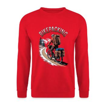 Bikepacking – la liberté sur deux roues - Sweat-shirt Unisexe - rouge - Devant - Alina (178cm) & Michal (187cm)