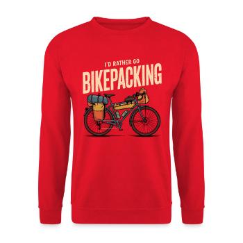 Je préfère faire du Bikepacking - Sweat-shirt Unisexe - rouge - Devant - Alina (178cm) & Michal (187cm)