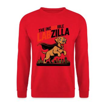 Labzilla – Labrador roux en mode monstre - Sweat-shirt Unisexe - rouge - Devant - Alina (178cm) & Michal (187cm)