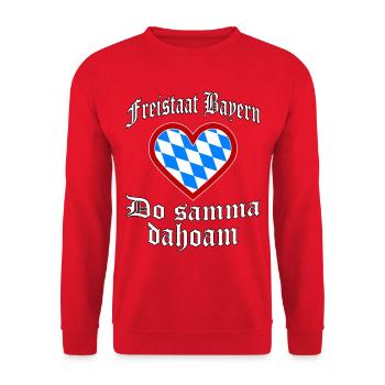 Do samma dahoam - Unisex Pullover - Rot - Vorne - Alina (178cm) & Michal (187cm)