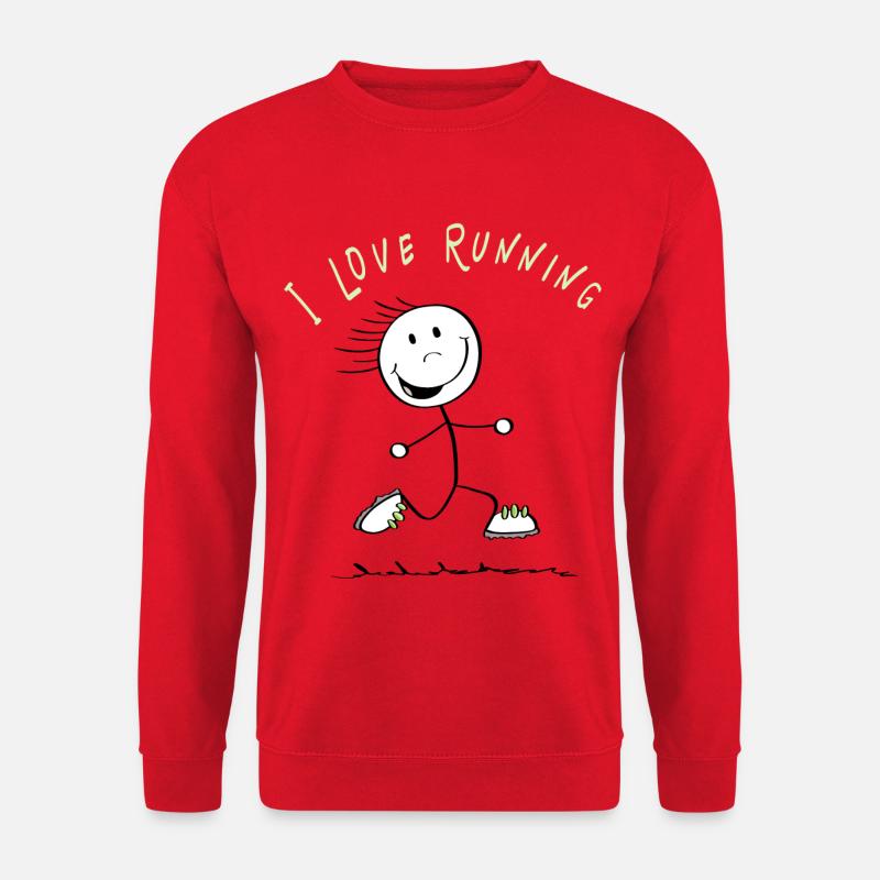 I Love Running Strichmännchen - Läufer - Unisex Pullover - Rot