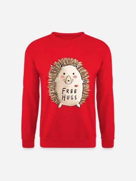 Free Hugs Igel I Kinder Comic Geschenk Herbst - Unisex Pullover - Rot
