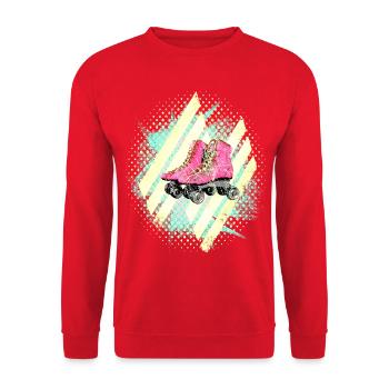 Années 60 Couleurs Patins à roulettes - Sweat-shirt Unisexe - rouge - Devant - Alina (178cm) & Michal (187cm)