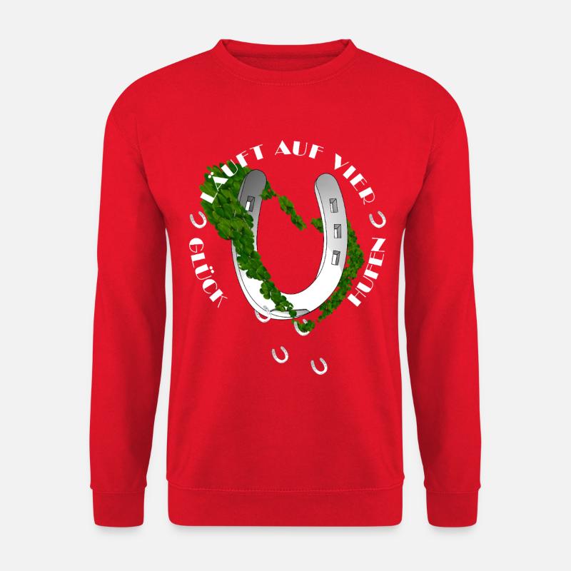 Nature-inspired horseshoe with clover - Unisex Sweatshirt - red
