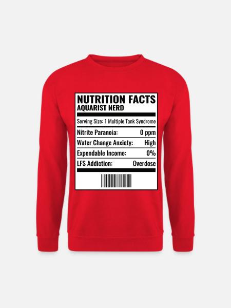 Aquarium de Faits Nutritionnels - Sweat-shirt Unisexe - rouge