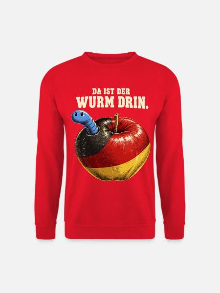 Da ist der Wurm drin – AfD Kritik im Vintage-Stil - Unisex Pullover - Rot