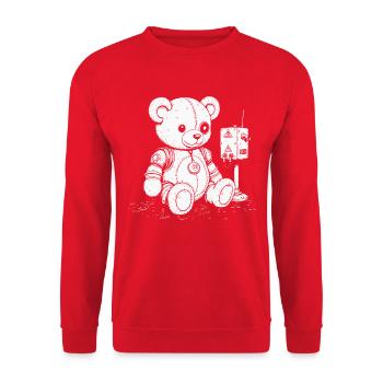Cyber Bär - Unisex Pullover - Rot - Vorne - Alina (178cm) & Michal (187cm)