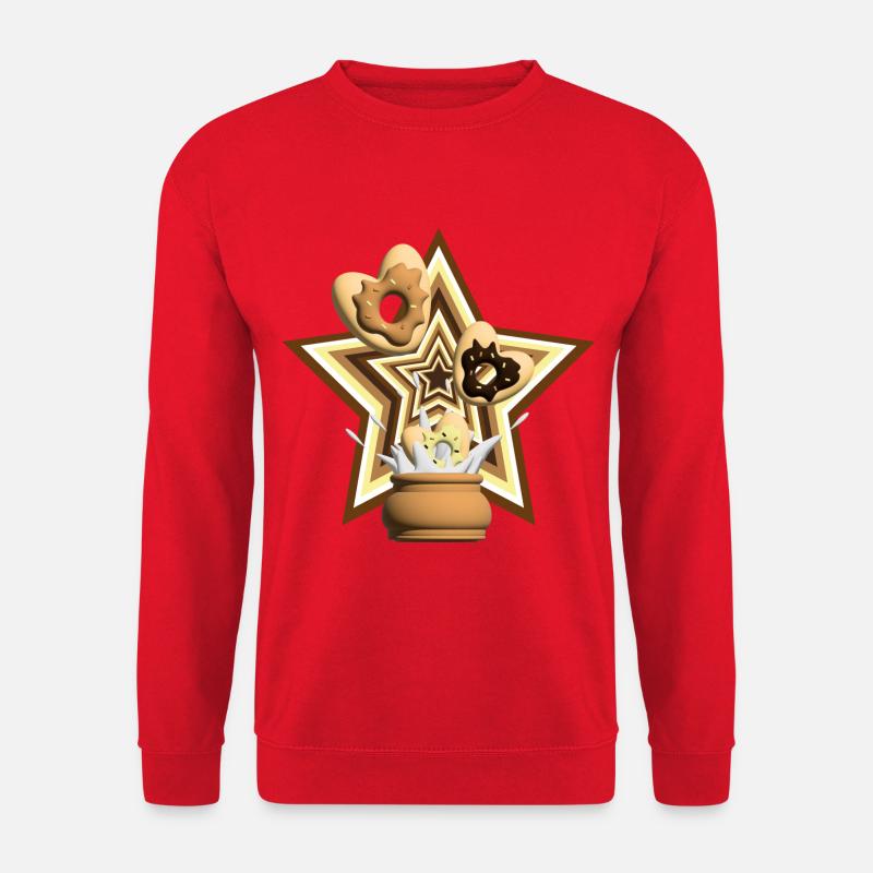 Herz Donuts mit Stern. - Unisex Pullover - Rot