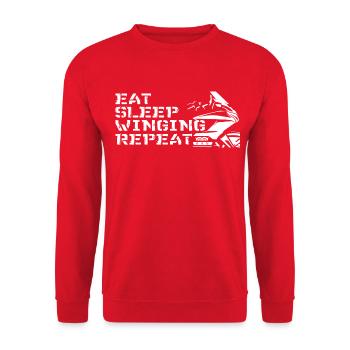 Biker Motorrad Goldwing Spruch für Bikertreff - Unisex Sweatshirt - red - Front - Alina (178cm) & Michal (187cm)