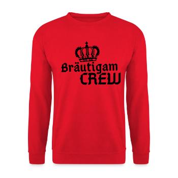 JGA Bräutigam - CREW Shirt - für die ganze Crew! - Unisex Pullover - Rot - Vorne - Alina (178cm) & Michal (187cm)