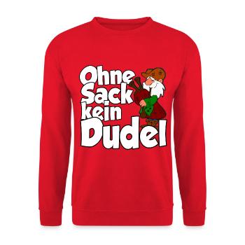 Ohne Sack kein Dudel - Unisex Pullover - Rot - Vorne - Alina (178cm) & Michal (187cm)