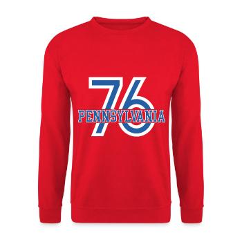 76 Pennsylvania Sweatshirt - Unisex Sweatshirt - red - Front - Alina (178cm) & Michal (187cm)