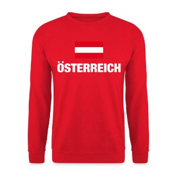 Austria, Austrian Flag, Austria Gift - Unisex Sweatshirt - red - Front - Alina (178cm) & Michal (187cm)