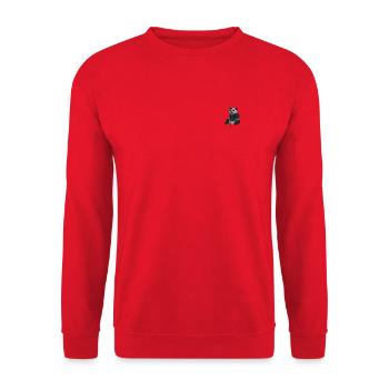 Pandabär - Unisex Pullover - Rot - Vorne - Alina (178cm) & Michal (187cm)