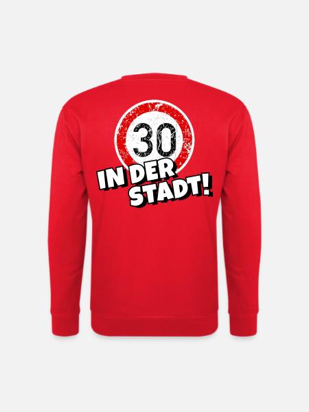 Tempo 30 in der Stadt - Unisex Pullover - Rot