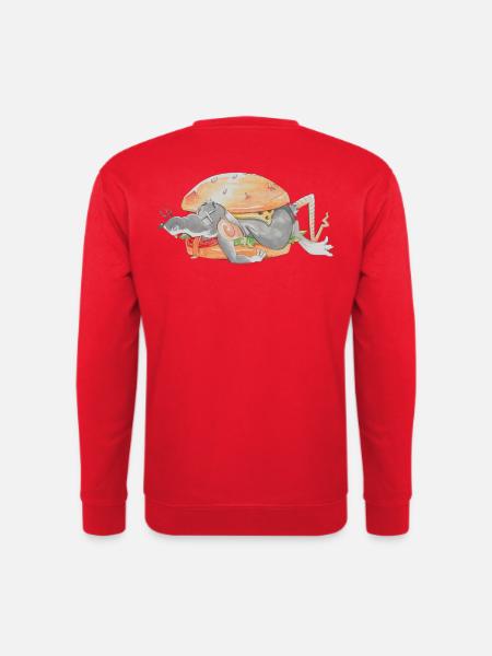 Ratfoodz 'Je peux Haz Ratzburger (Backprint) @ Ratz - Sweat-shirt Unisexe - rouge