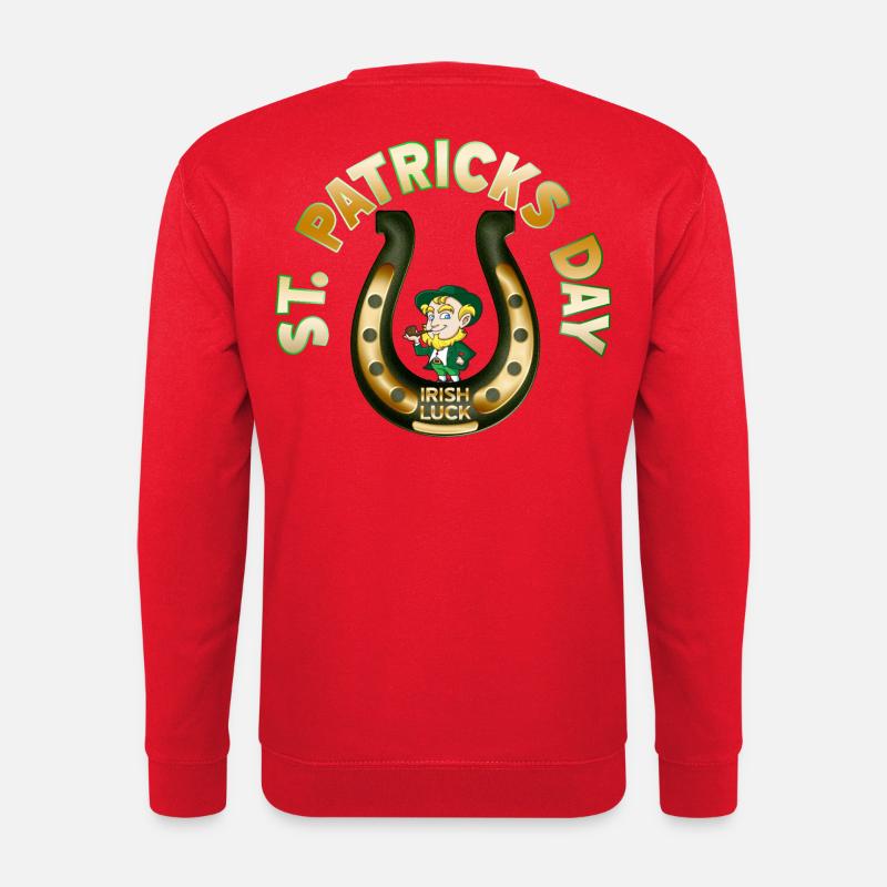 St. Patricks Day Leprechaun Hufeisen - Unisex Pullover - Rot