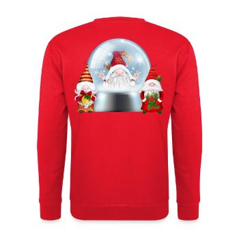 Snowglobe Santa Gnomes Cheer - Unisex Sweatshirt - red - Back - Michal (187cm)