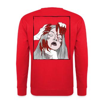 Hands on - Unisex Pullover - Rot - Hinten - Michal (187cm)
