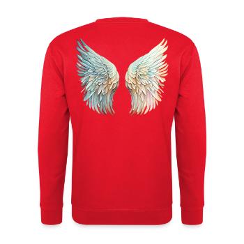 Mirrored pastel angel wings - Unisex Sweatshirt - red - Back - Michal (187cm)