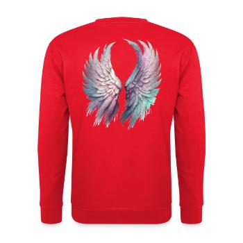 Ethereal Pastel Wings - Unisex Sweatshirt - red - Back - Michal (187cm)