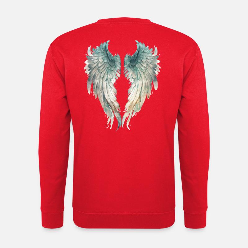Aquarell Aquatische Engelsflügel - Unisex Pullover - Rot