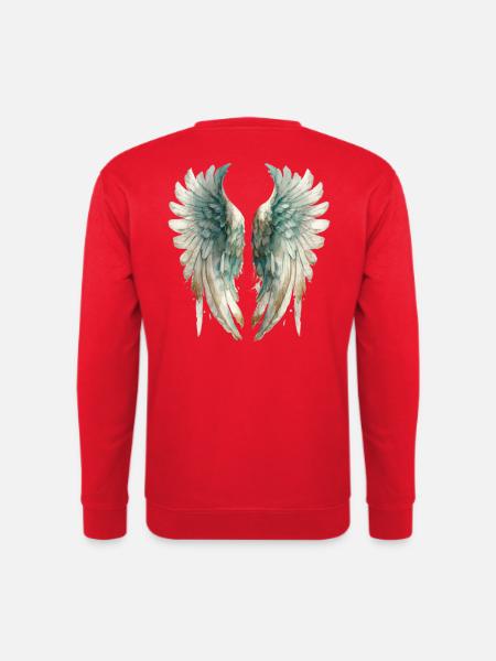 Pastel Watercolor Angel Wings - Unisex Sweatshirt - red
