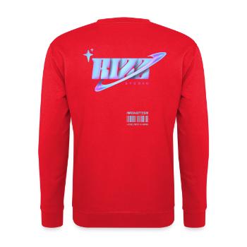 Rizz Studio Galaxy Look - Unisex Pullover - Rot - Hinten - Michal (187cm)