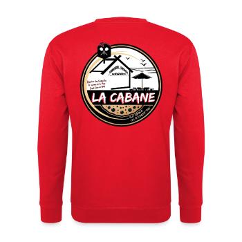 Logo complet 2025 OMBRE TS - Sweat-shirt Unisexe - rouge - Dos - Michal (187cm)