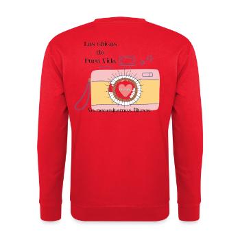 Appareil photo rétro avec un message positif - Sweat-shirt Unisexe - rouge - Dos - Michal (187cm)