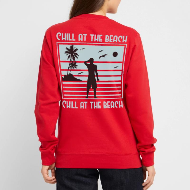 Conception de silhouette de plage décontractée Sweat-shirt Unisexe