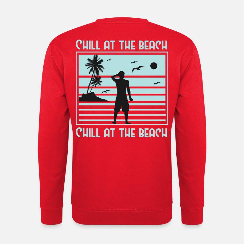 Relaxed Beach Silhouette Design - Unisex Pullover - Rot