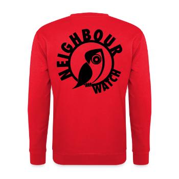 Neighbour Watch – Urban Owl Surveillance Club - Unisex Sweatshirt - red - Back - Michal (187cm)