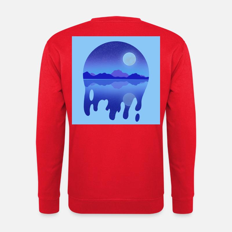 Nächtlicher See - Unisex Pullover - Rot
