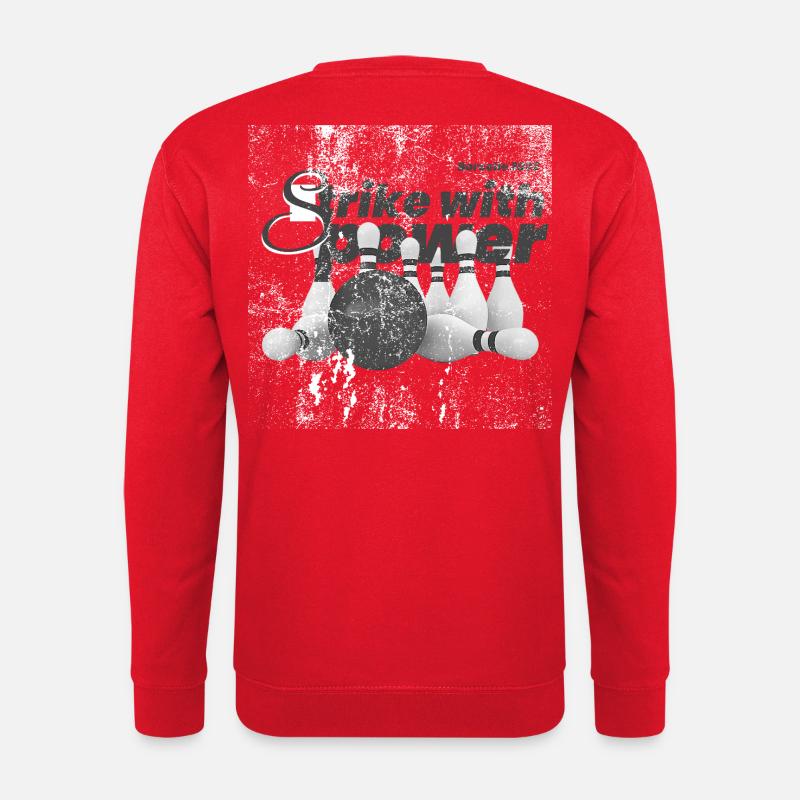 Power Strike, Bowling Grunge - Sweat-shirt Unisexe - rouge