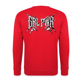 GRLPWR für Frauen in der Tuning Szene - Unisex Pullover - Rot - Hinten - Michal (187cm)