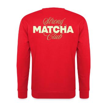 Starker Matcha Club - Unisex Pullover - Rot - Hinten - Michal (187cm)