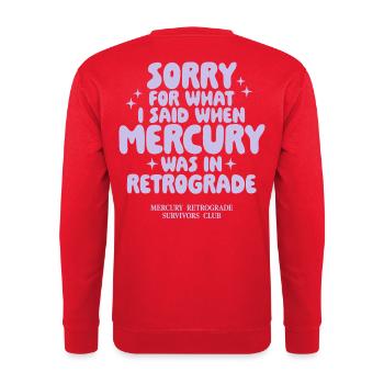 Mercury Retrograde Survivors Club - Unisex Pullover - Rot - Hinten - Michal (187cm)