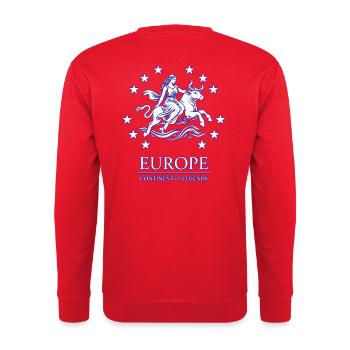 Epic Europa Bull – Legends of Europe - Unisex Sweatshirt - red - Back - Michal (187cm)