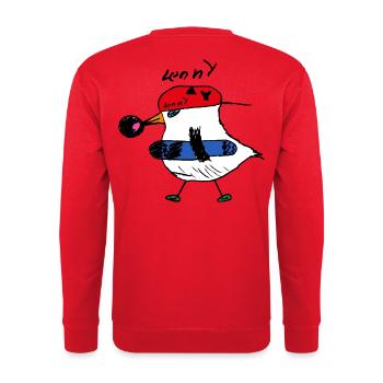 Lenny's Skater Chicken - Unisex Sweatshirt - red - Back - Michal (187cm)