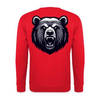 Roaring Bear – Wild Grizzly - Unisex Sweatshirt - red - Back - Michal (187cm)