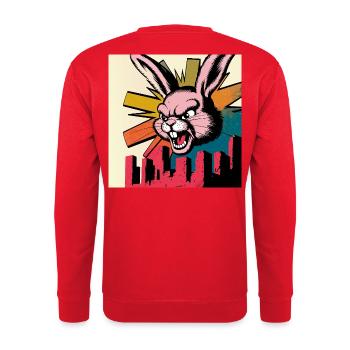 Evil Bunny Rampage - Unisex Pullover - Rot - Hinten - Michal (187cm)