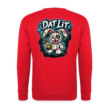 DatLit Bunny Graffiti - Sweat-shirt Unisexe - rouge - Dos - Michal (187cm)