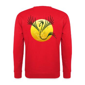 Sonnenphönix - Die Wiedergeburt des Lichts - Unisex Pullover - Rot - Hinten - Michal (187cm)