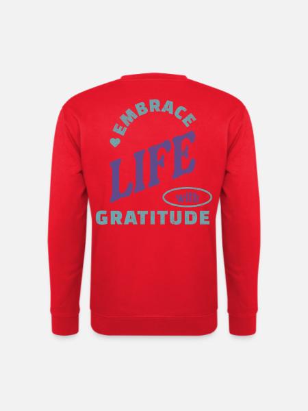 Embrace Life with Gratitude - Purple Blue - Unisex Pullover - Rot