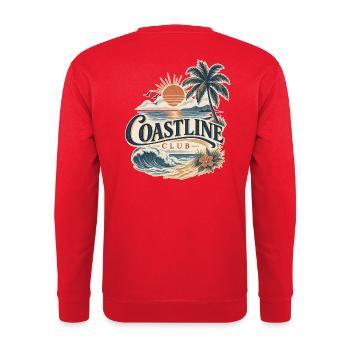 Küsten Club Retro Wellen - Unisex Pullover - Rot - Hinten - Michal (187cm)