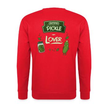 Pickle - Unisex Pullover - Rot - Hinten - Michal (187cm)