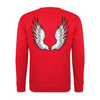 angel wings - Unisex Pullover - Rot - Hinten - Michal (187cm)